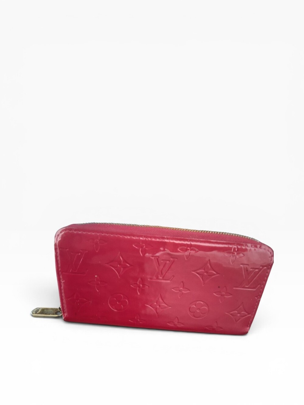 AUTHENTIC LOUIS VUITTON VERNIS RED ZIPPY  Zip Around WALLET